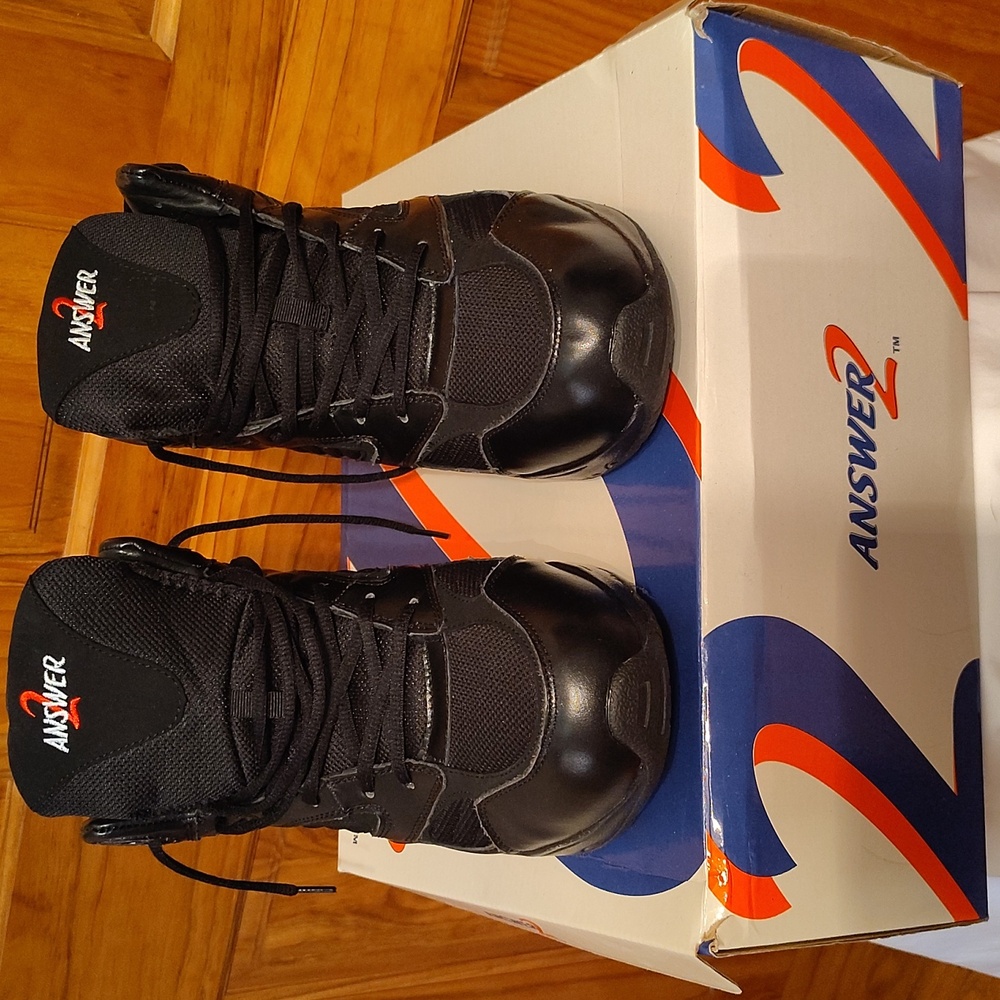 Answer 2 Athletic Stability Black Lace Up Boots Men’s For Foot Orthotics